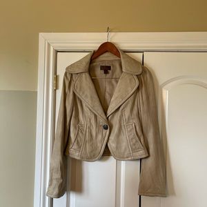 Tan leather jacket size S